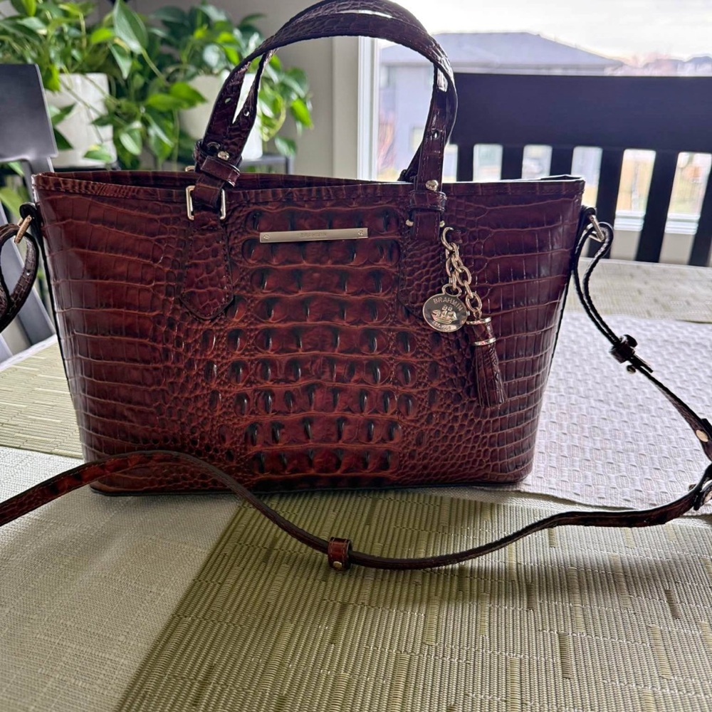 Brahmin Melbourne Collection Mini Asher Crocodile-Satchel Bag - Picture 2 of 10